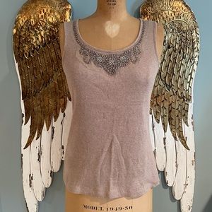 Croft & Barrow Bead Embellished Tank Top Brown